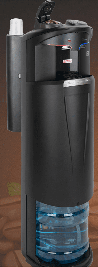 Black coffee maker with water inside